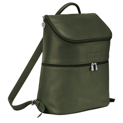 Le Foulonné Backpack Khaki - Leather