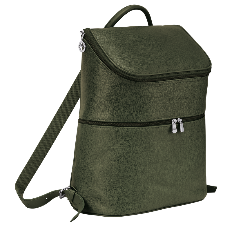Le Foulonné Backpack Khaki - Leather