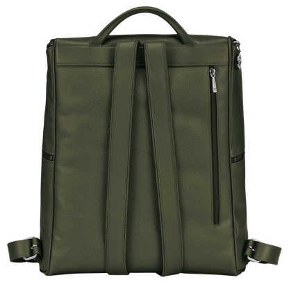 Le Foulonné Backpack Khaki - Leather