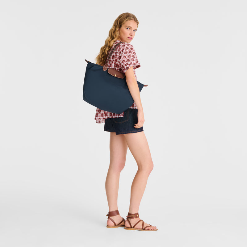 Le Pliage Original L Tote bag Navy - Recycled canvas