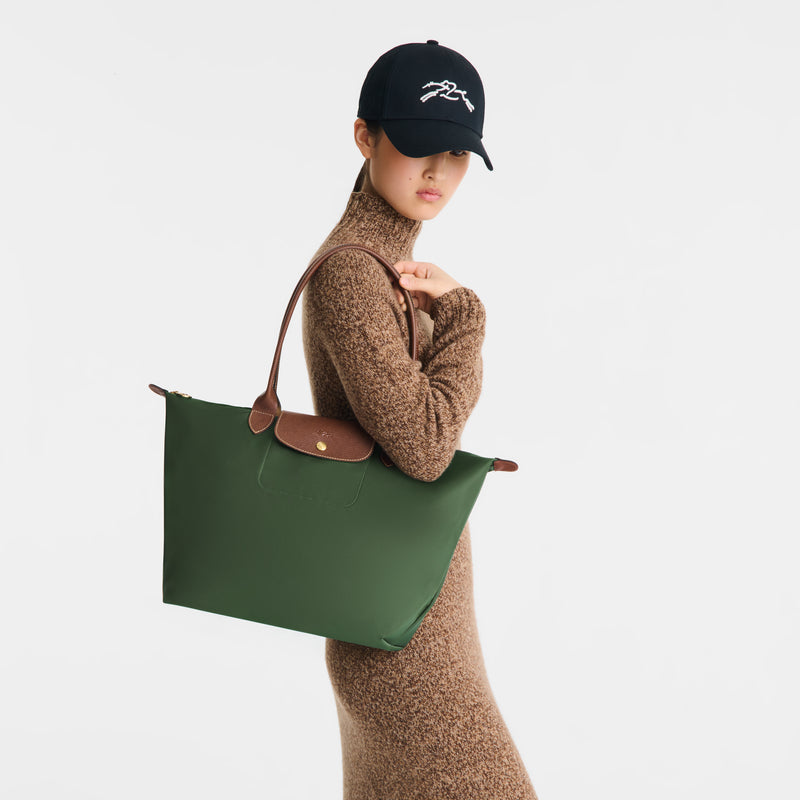 Le Pliage Original L Tote bag British Green - Recycled canvas
