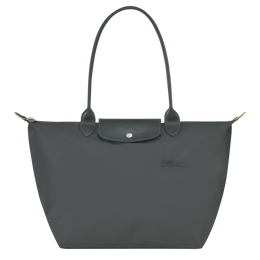 Le Pliage Green L Tote bag Graphite - Recycled canvas