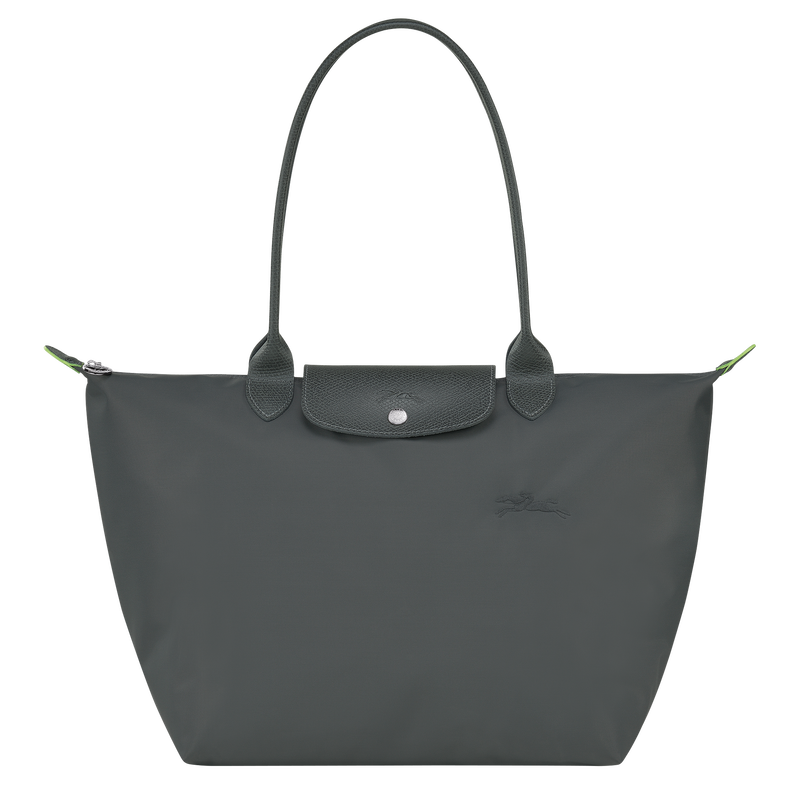 Le Pliage Green L Tote bag Graphite - Recycled canvas