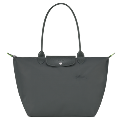 Le Pliage Green L Tote bag Graphite - Recycled canvas