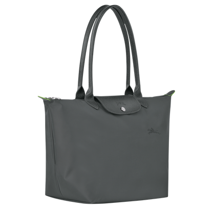 Le Pliage Green L Tote bag Graphite - Recycled canvas