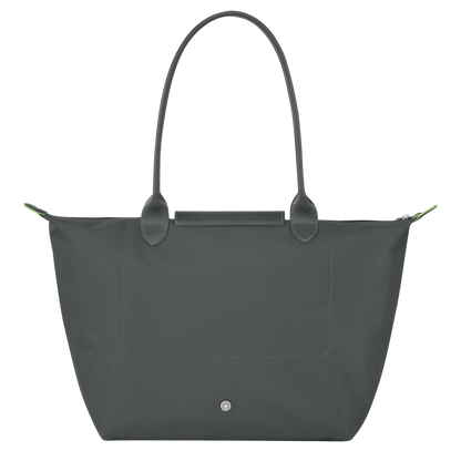 Le Pliage Green L Tote bag Graphite - Recycled canvas