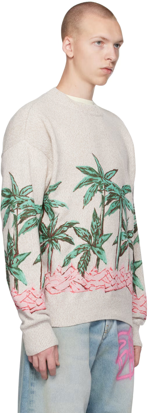 Beige Palms Row Sweater
