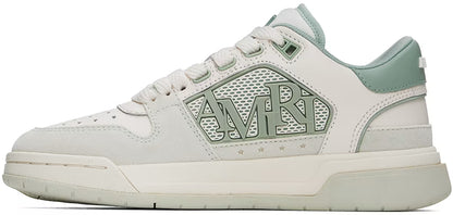 AMIRI White & Green Classic Low Sneakers