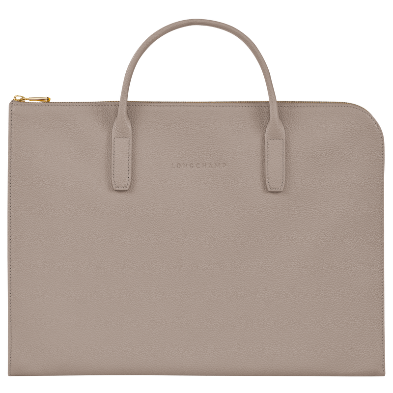Le Foulonné S Briefcase Turtledove - Leather