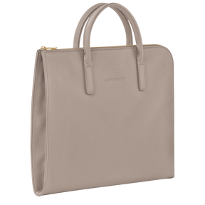 Le Foulonné S Briefcase Turtledove - Leather