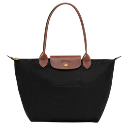 Le Pliage Original M Tote bag Black - Recycled canvas