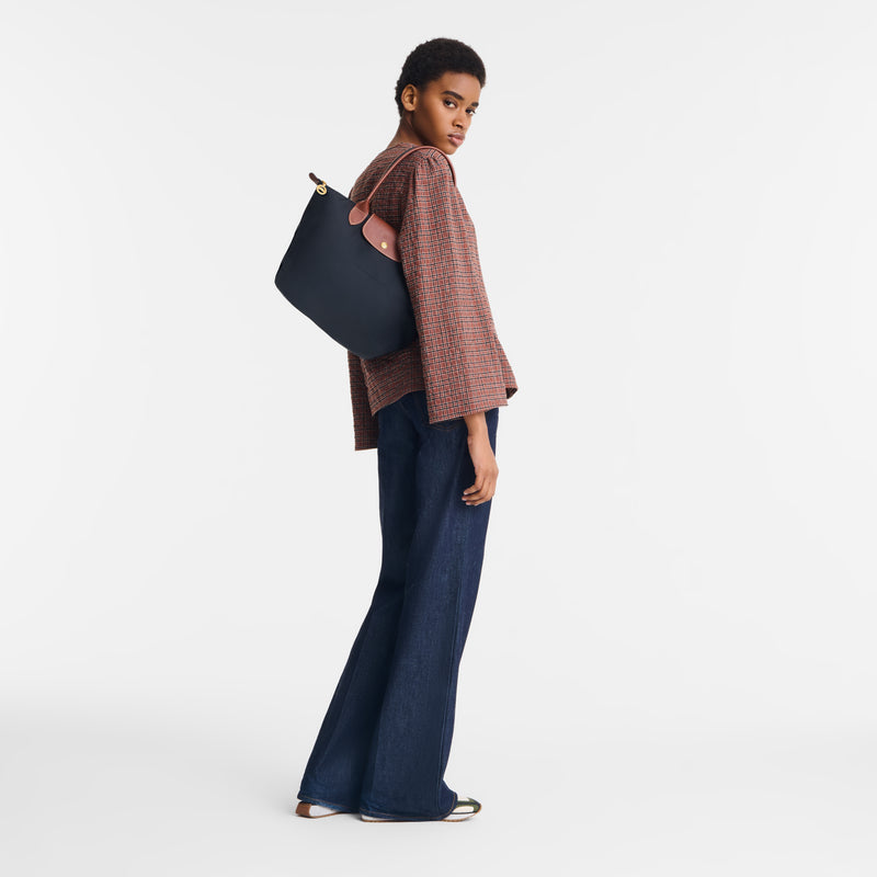 Le Pliage Original M Tote bag Black - Recycled canvas