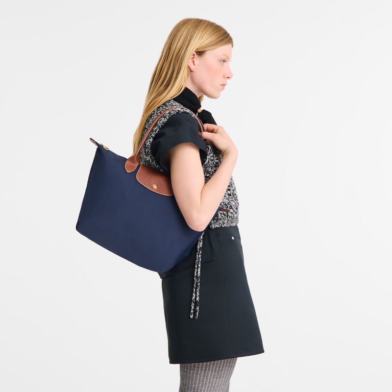 Le Pliage Original M Tote bag Navy - Recycled canvas