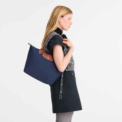 Le Pliage Original M Tote bag Navy - Recycled canvas
