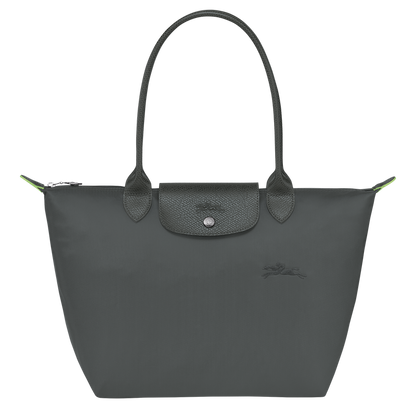 Le Pliage Green M Tote bag Graphite - Recycled canvas