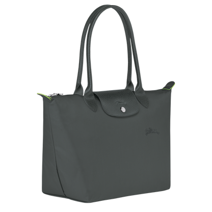 Le Pliage Green M Tote bag Graphite - Recycled canvas