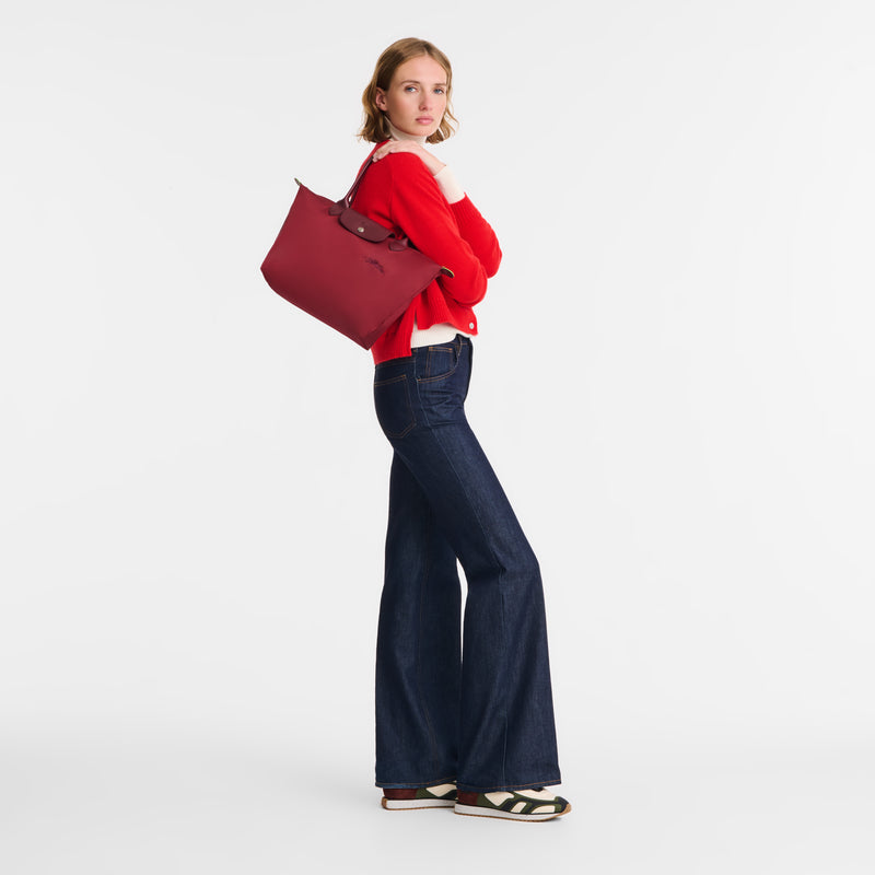 Le Pliage Green M Tote bag Pomegranate - Recycled canvas