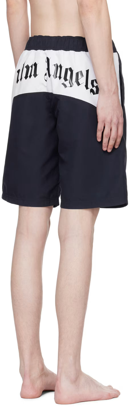 Navy Printed Swim Shorts