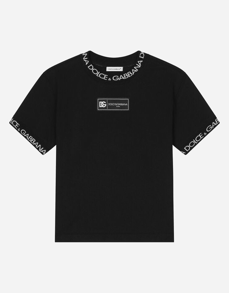 Jersey T-shirt with logo label