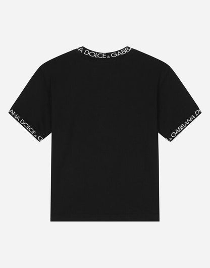 Jersey T-shirt with logo label
