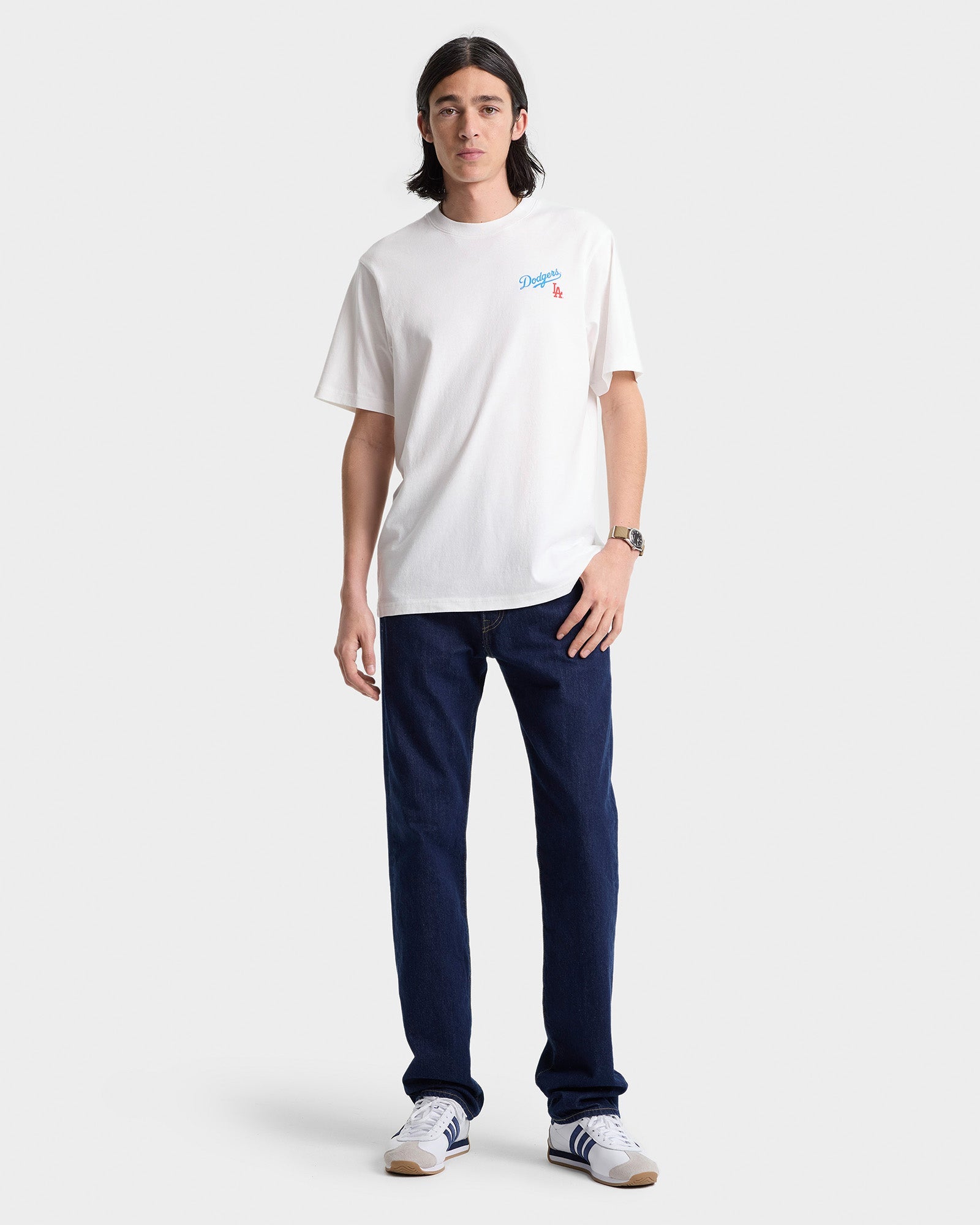 Dodgers Serif T-Shirt - White/Team Blue