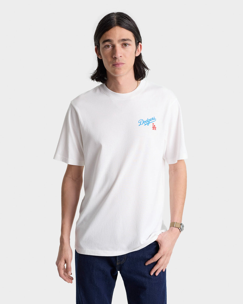 Dodgers Serif T-Shirt - White/Team Blue