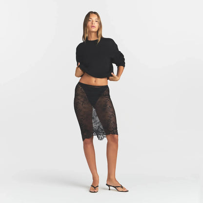 Ultra Fine Lace Midi Skirt