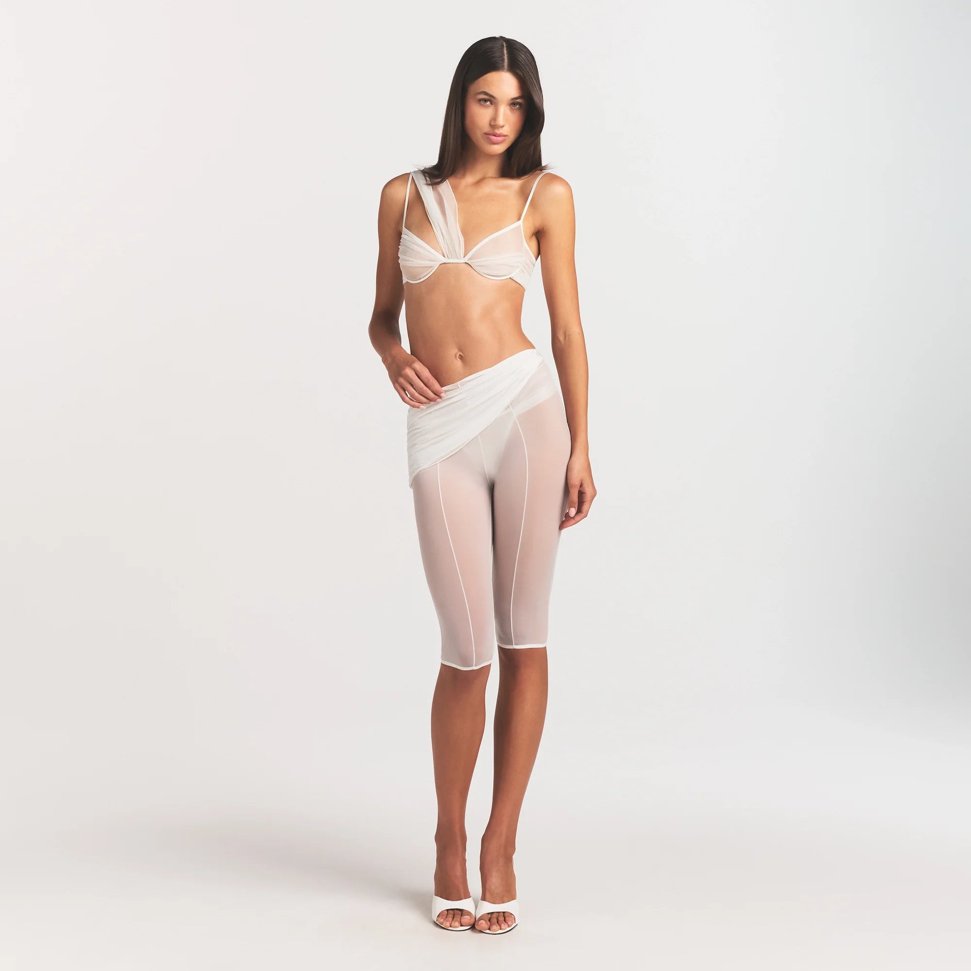 Ultra Fine Mesh Draped Capri