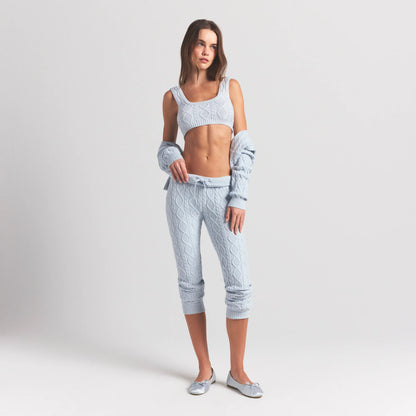 SWEATER KNITS CABLE KNIT LEGGING | ZEN BLUE
