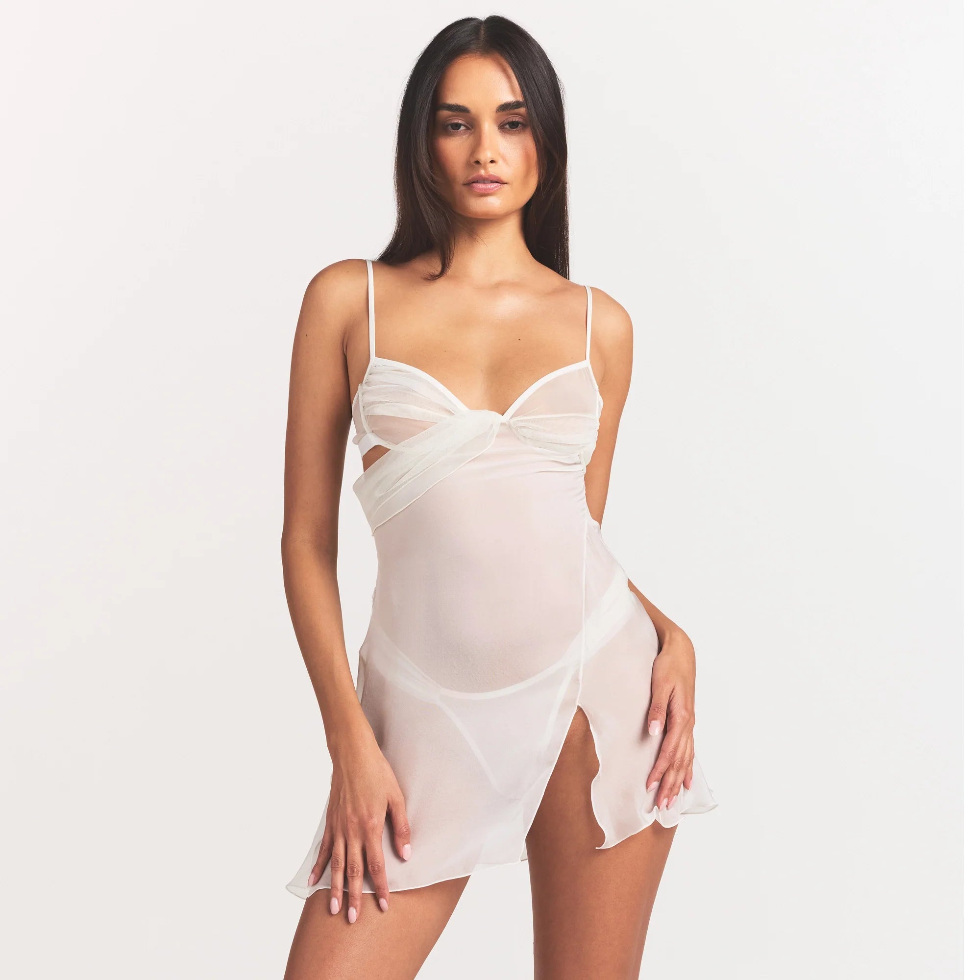 Skims Romance Draped Mini Slip Dress