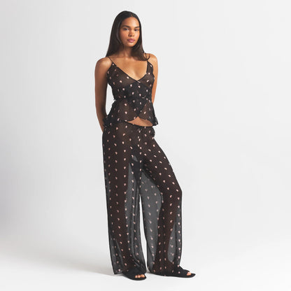 SKIMS ROMANCE WRAP CAMI TOP | OBSIDIAN SPACED HEARTS