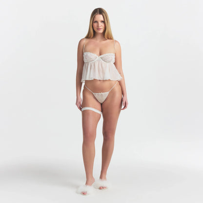 Skims Romance Babydoll Top and String Thong Set