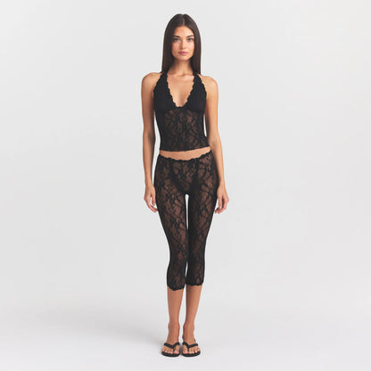 Stretch Lace Halter Top
