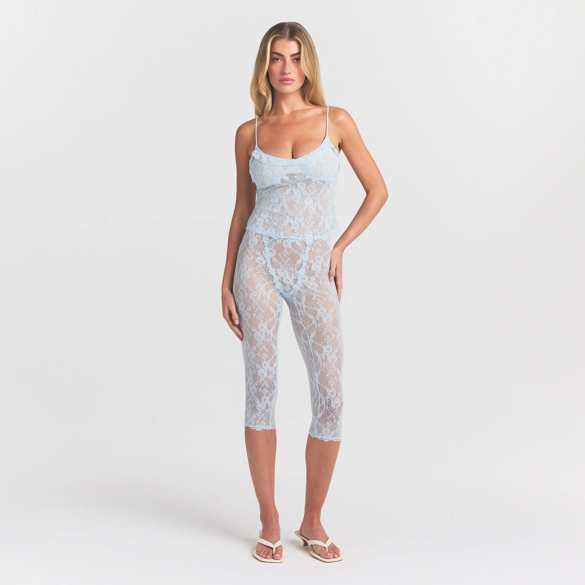 Stretch Lace Ruffle Cami