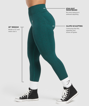 Gymshark Lift Seamless Leggings - Functional Teal/Black Marl