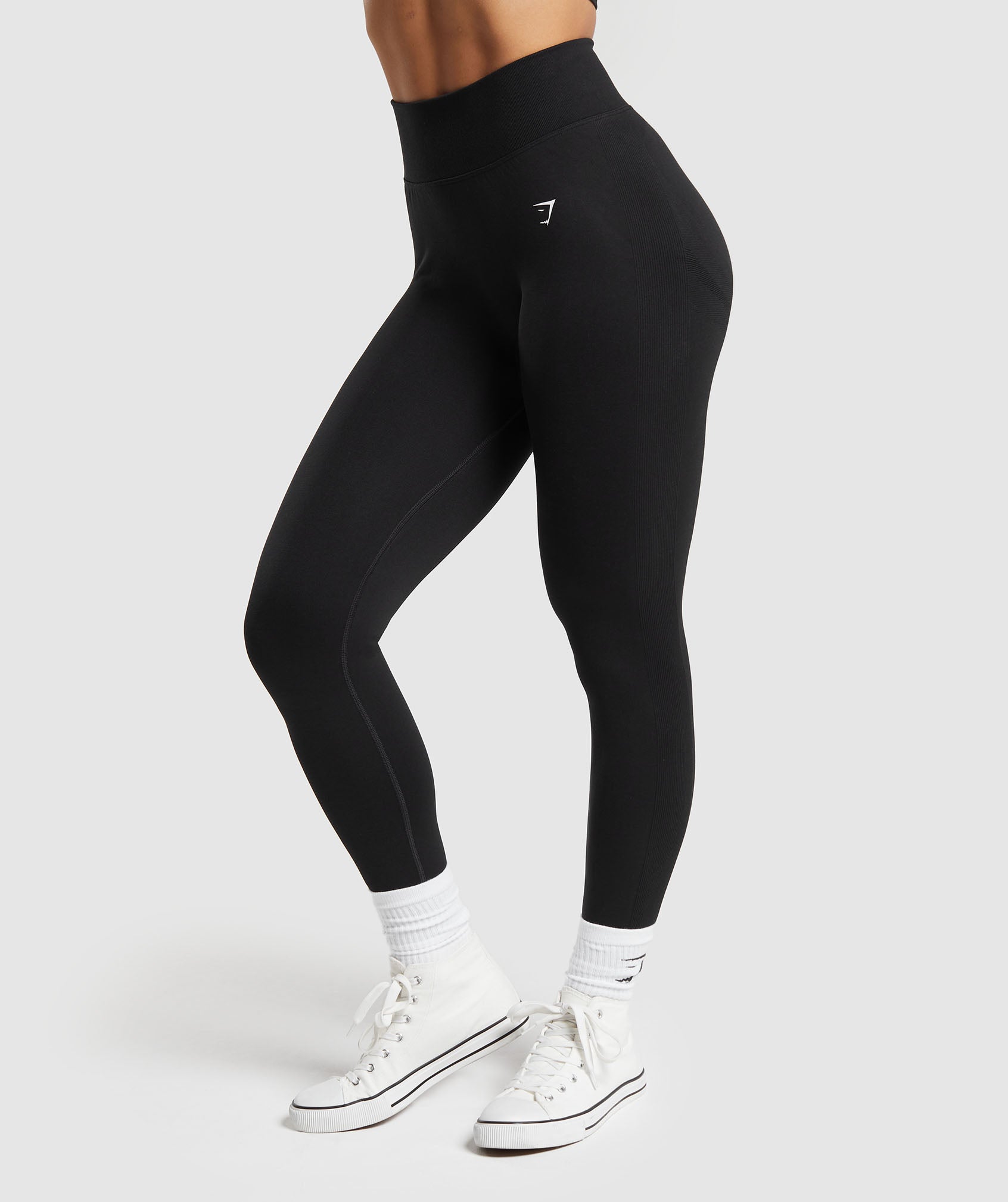 Gymshark Lift Seamless Leggings - Black/Black Marl