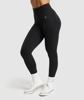 Gymshark Lift Seamless Leggings - Black/Black Marl