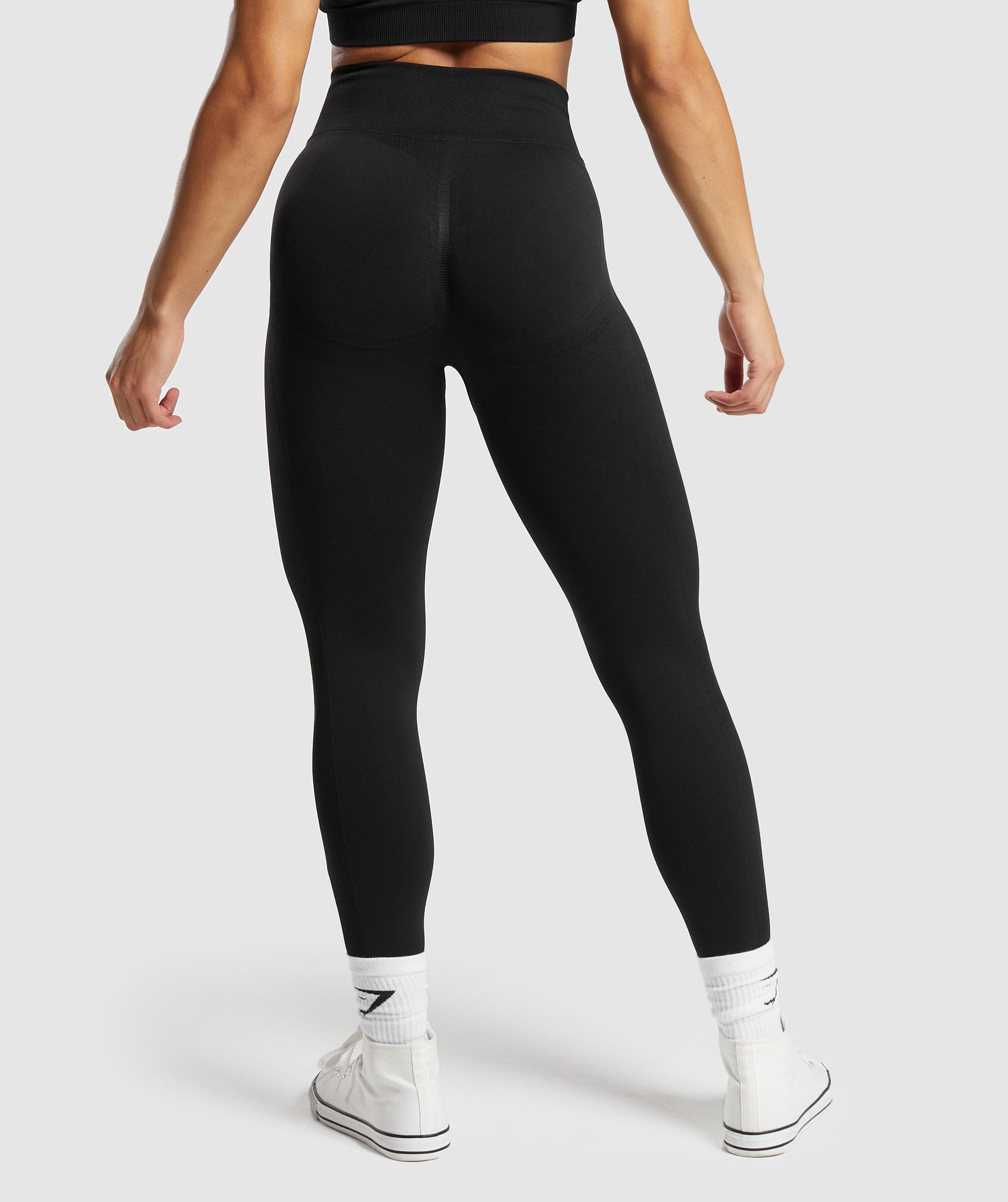 Gymshark Lift Seamless Leggings - Black/Black Marl
