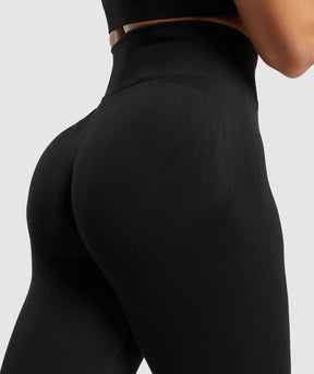 Gymshark Lift Seamless Leggings - Black/Black Marl