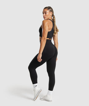 Gymshark Lift Seamless Leggings - Black/Black Marl