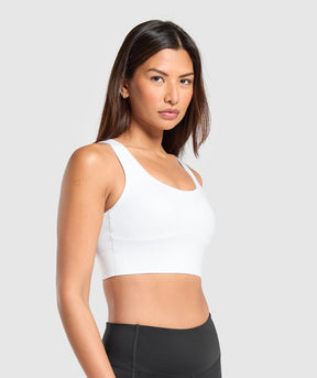 Gymshark Longline Sports Bra - White