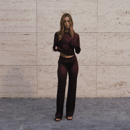 Slinky Knit Crew Neck Long Sleeve Top