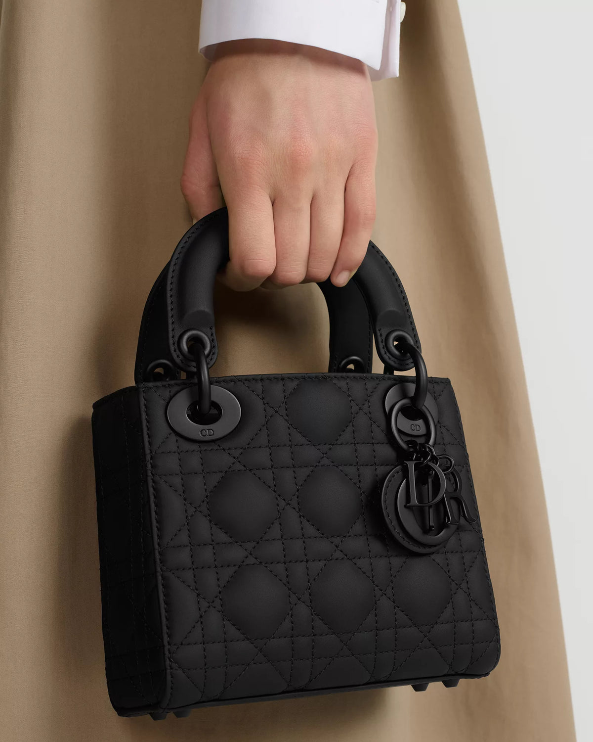 Mini Lady Dior Bag Black Ultramatte Cannage Calfskin