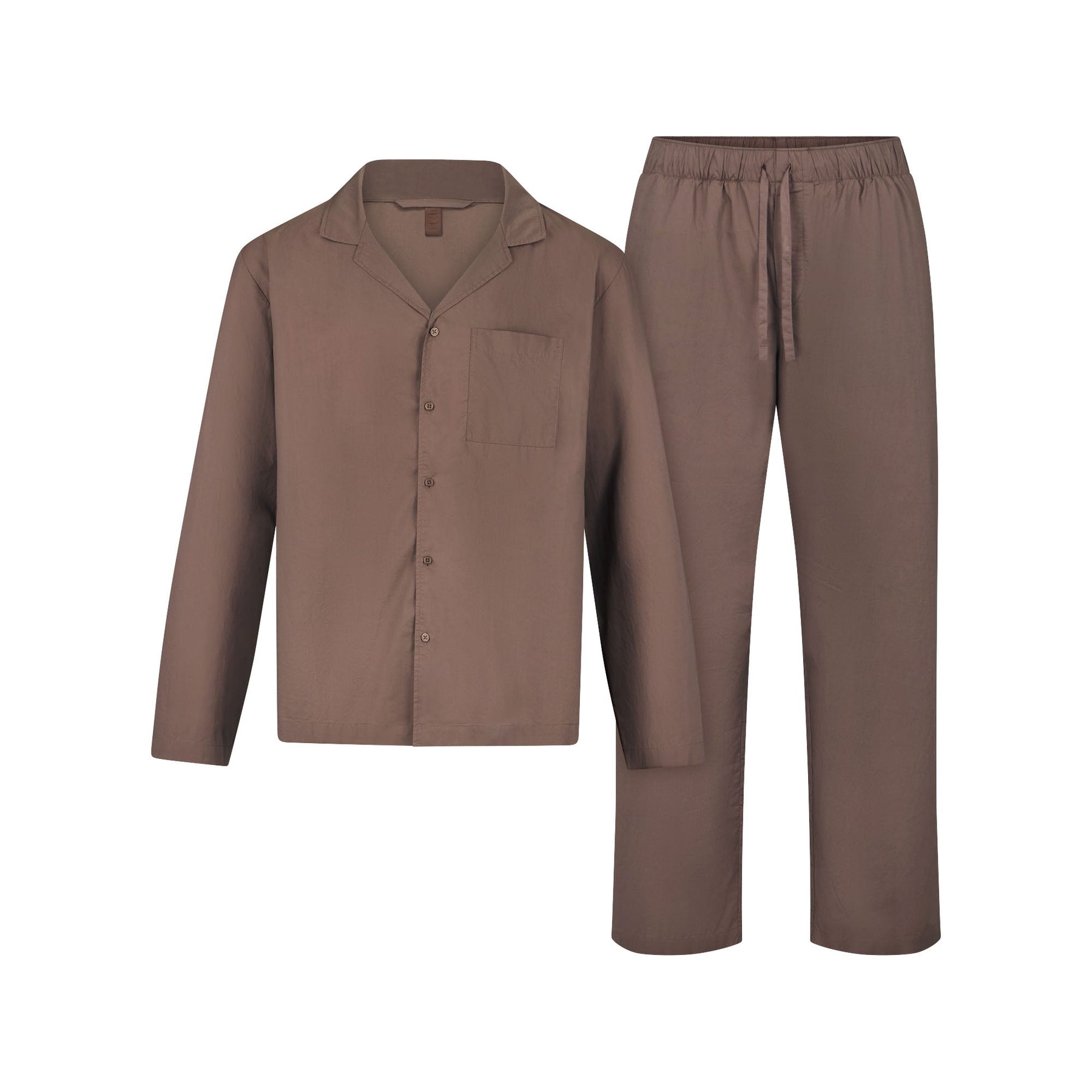 COTTON POPLIN MENS LONG SLEEP SET | UMBER