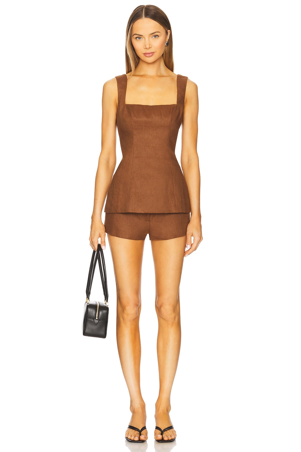 Lovers and Friends Brixton Linen Short in Chocolate