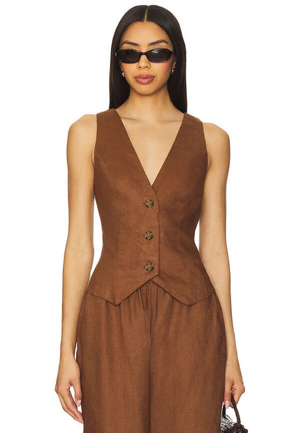 Lovers and Friends Asa Vest in Chocolate