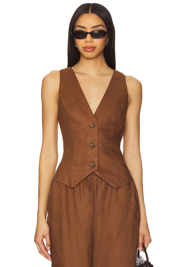 Lovers and Friends Asa Vest in Chocolate