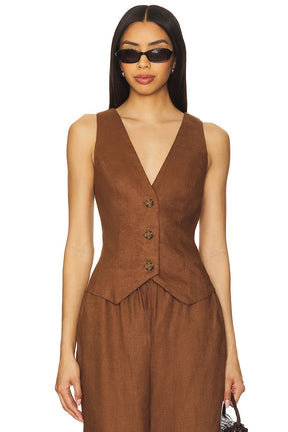 Lovers and Friends Asa Vest in Chocolate