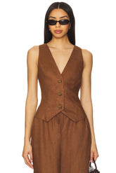 Lovers and Friends Asa Vest in Chocolate