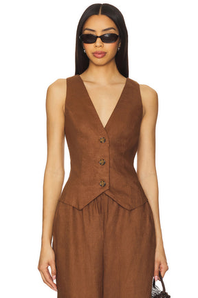 Lovers and Friends Asa Vest in Chocolate